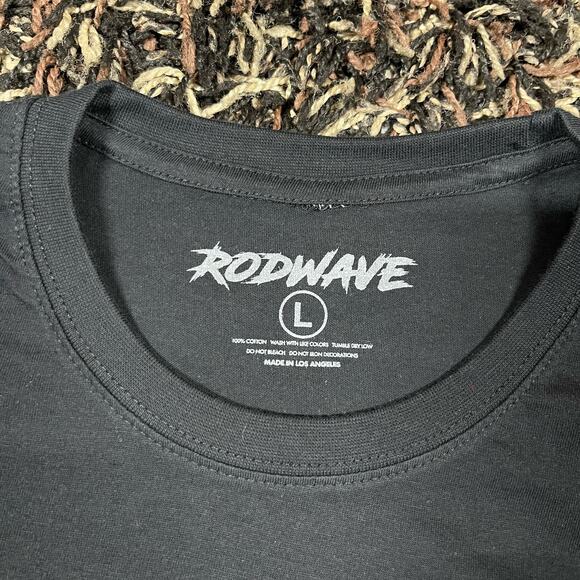 Rod Wave For The Fans Love is War Black Tee T Shirt Mens Sz L New - Picture 5 of 5